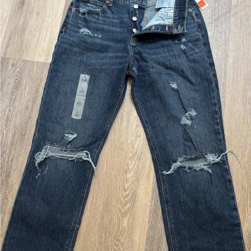 Old Navy High Rise Slouchy Fit Jeans — Relaxed Blue Denim